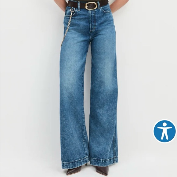 *BRAND NWT* Favorite Daughter “The Masha” Wide-Leg High-Rise Jeans - Picture 3 of 10